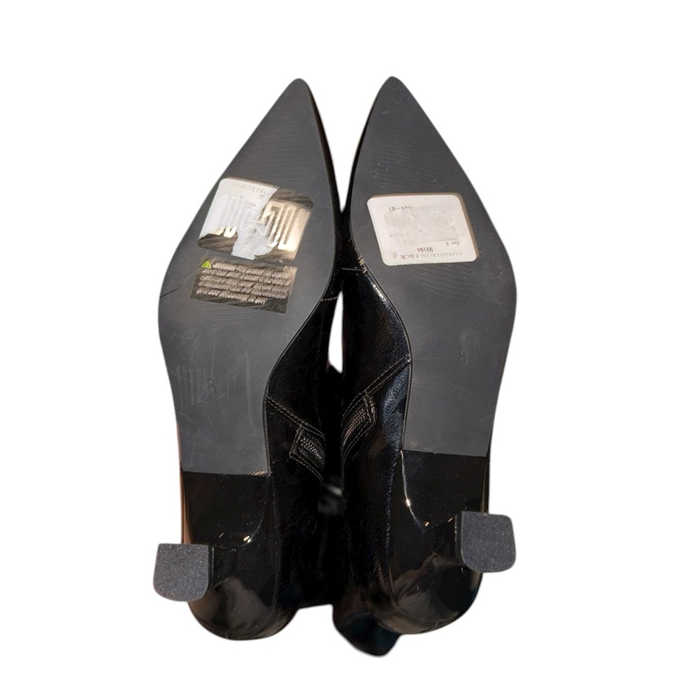 🖤 New! Olivia Miller Faux Patent Leather Low Heel Boots - Picture 5 of 7